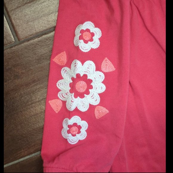 5 Tea Collection Pomegranate Embroidered Henley Dress Pink - Picture 6 of 10